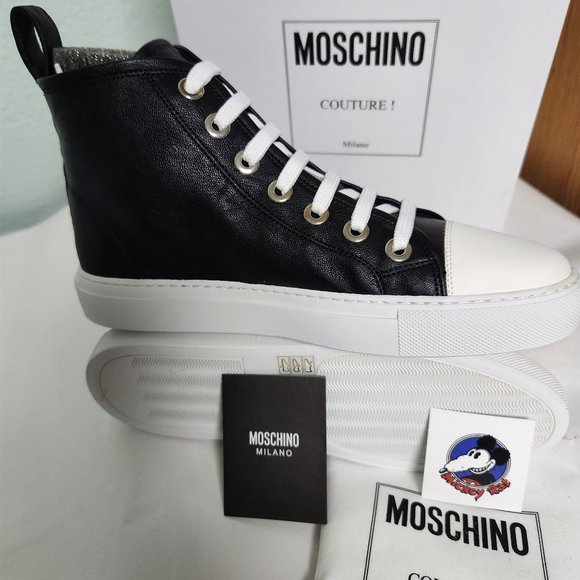 Stunning Moschino Mickey Rat High Tops EU 38 NIB - Picture 4 of 6